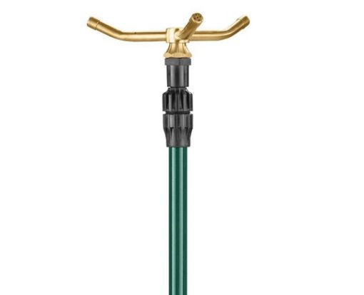 Picture of Telescoping High Rise Brass 3-Arm Sprinkler with Step Spike