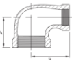 Picture of AAP Galvanised Malleable Female-Female Reducing Elbow 90 Degree
