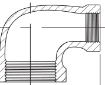 Picture of AAP Galvanised Malleable Female-Female Reducing Elbow 90 Degree