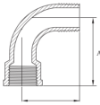 Picture of AAP Galvanised Malleable Male-Female Bend 90 Degree