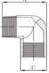 AAP Industries PEAL® Black & Galvanised Mild Steel Male-Female Elbow-3