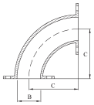 AAP Industries Galvanised Fixed Flanged 90 Deg Elbow (SGP)-2
