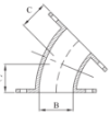 AAP Industries Galvanised Fixed Flanged 45 Deg Elbow (STD)-2