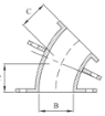 AAP Industries Galvanised Loose Flanged 45 Deg Elbow (STD)-2