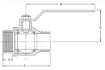 AAP Industries Gas Brass Lockable Ball Valve M/F-3
