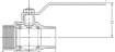 AAP Industries Gas Brass Lockable Ball Valve M/F-4
