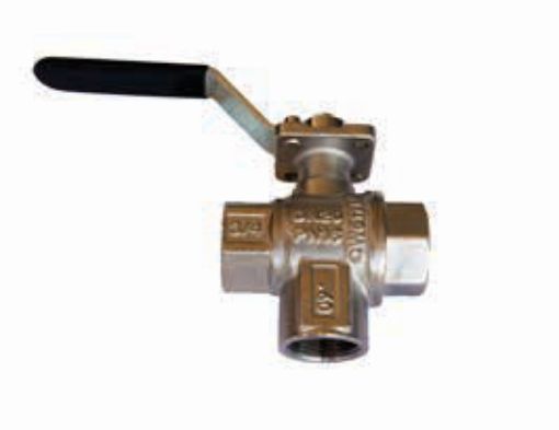 AAP Industries Brass 3 Way Ball Valve (PN10) ISO 5211 Direct Mounting-1