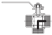 AAP Industries Brass 3 Way Ball Valve (PN10) ISO 5211 Direct Mounting-2
