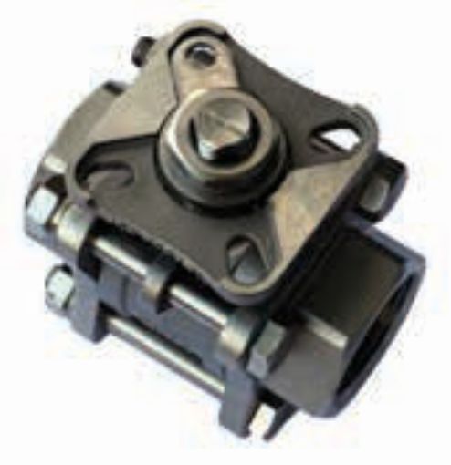 AAP Industries Stainless Steel Ball Valve (3 PCE) C/W Actuator Mounting Pad (ISO5211)-1