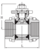 AAP Industries Stainless Steel Ball Valve (3 PCE) C/W Actuator Mounting Pad (ISO5211)-2