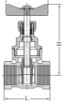 AAP Industries DR Brass Approved Gate Valve - A59M (T - Lever)-2