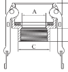 AAP Industries Type D Camlock - Female Camlock X Female BSP Aluminium Camlock Hose Fittings-4