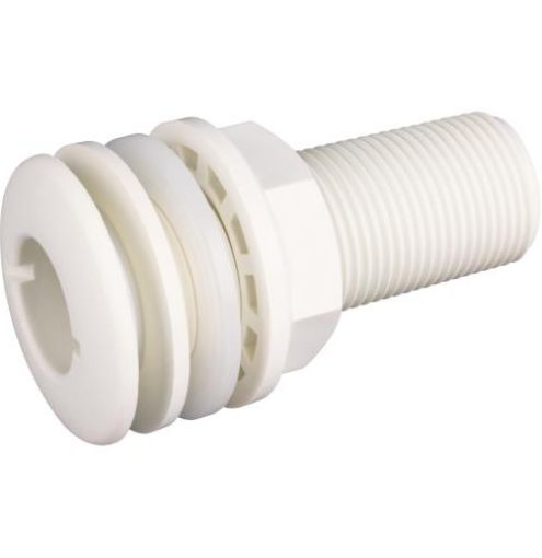 Hansen Long Male Tank Fitting White-1